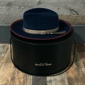 NWT Goorin Bros Lickety Split Navy Fedora Hat - Large - Made in USA